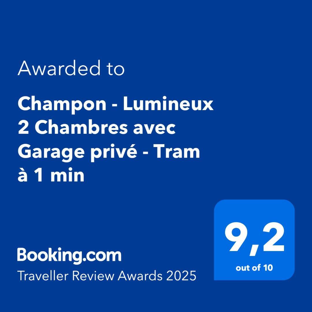 Champon - Lumineux 2 Chambres Avec Garage Prive - Tram A 1 Min 그르노블 외부 사진